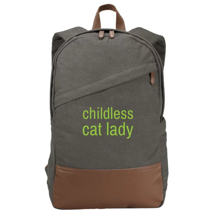 Childless Cat Lady Funny Vote 2024 Madam President Cotton Canvas Backpack