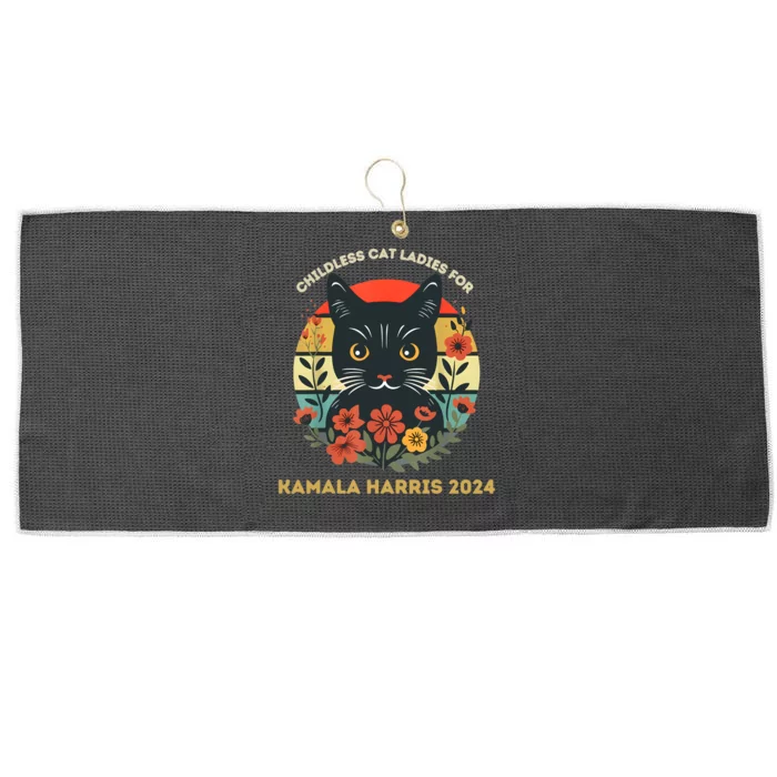 Childless Cat Ladies For Kamala 2024 Large Microfiber Waffle Golf Towel