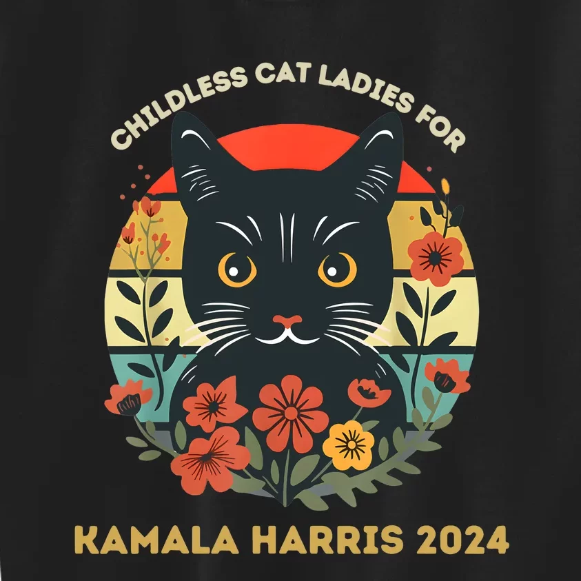 Childless Cat Ladies For Kamala 2024 Kids Sweatshirt