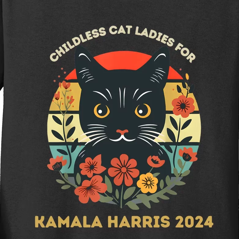 Childless Cat Ladies For Kamala 2024 Kids Long Sleeve Shirt