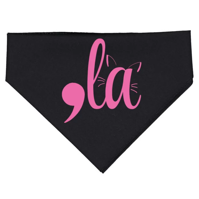 Cute Cat Lady Comma + La  La Vote Pro Kamala Harris 2024 USA-Made Doggie Bandana