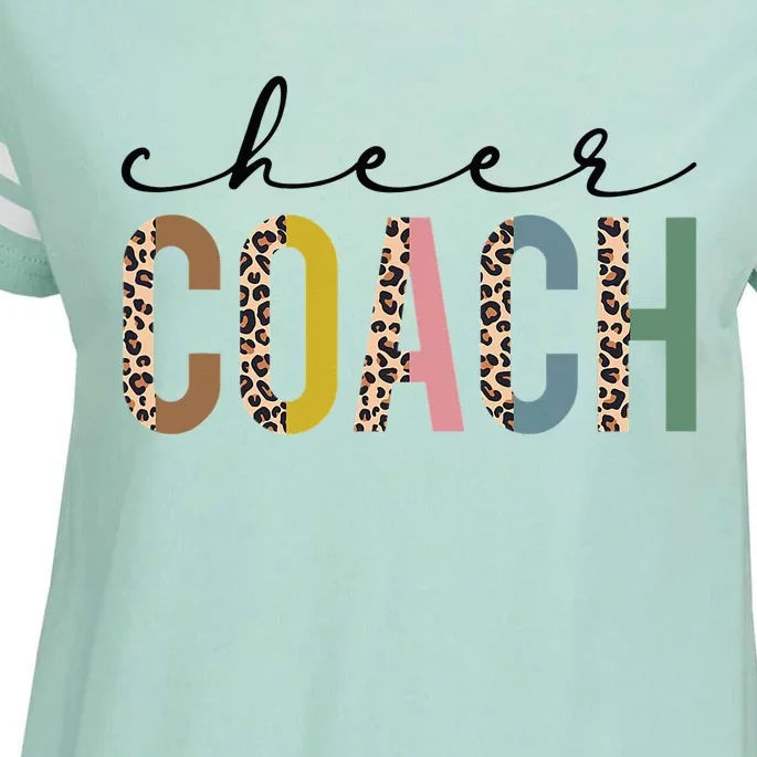 Cheer Coach Leopard Cheerleading Props Cute Cheer For Coach Enza Ladies Jersey Football T-Shirt