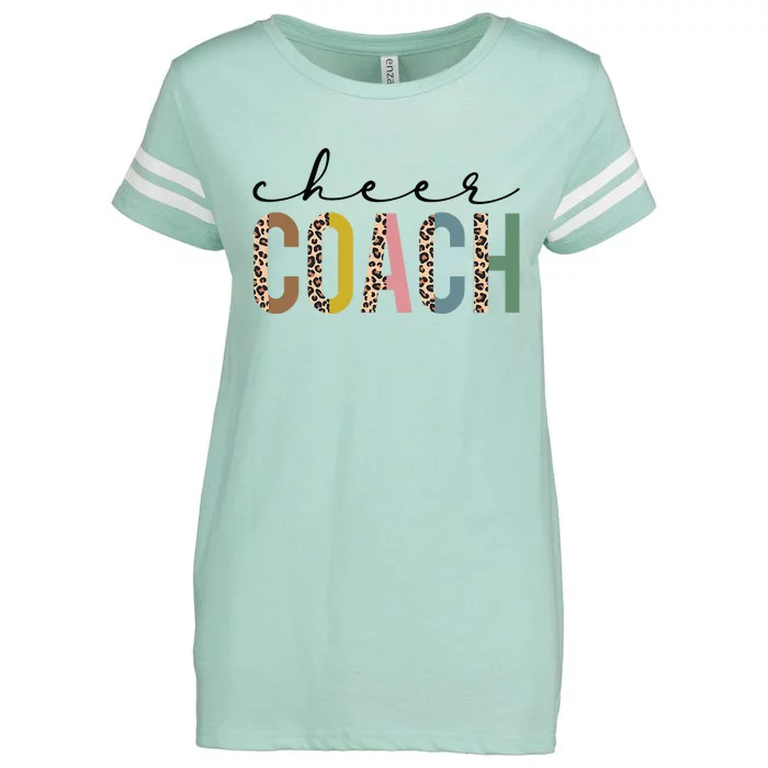 Cheer Coach Leopard Cheerleading Props Cute Cheer For Coach Enza Ladies Jersey Football T-Shirt