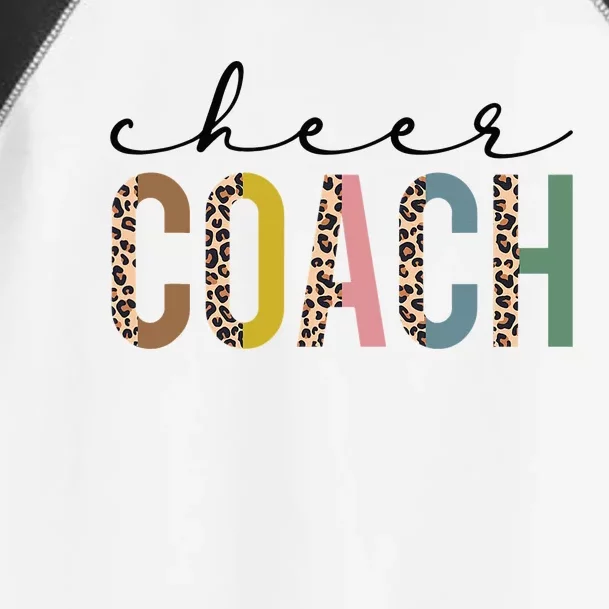 Cheer Coach Leopard Cheerleading Props Cute Cheer For Coach Toddler Fine Jersey T-Shirt