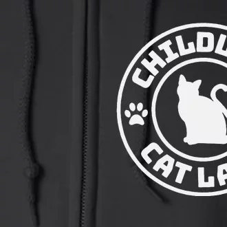 Childless Cat Lady Funny Cat Lover Full Zip Hoodie