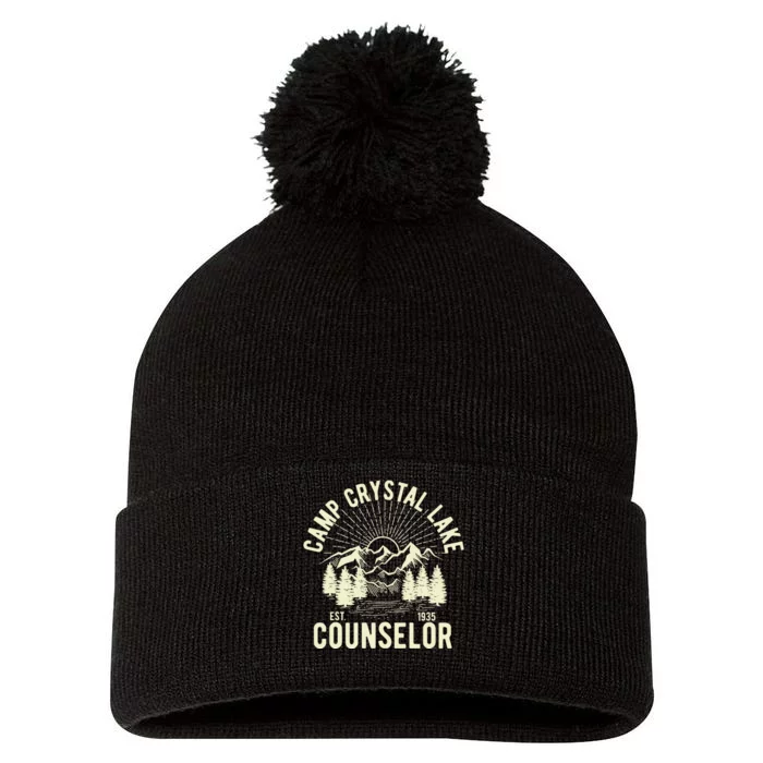 Camp Crystal Lake Counselor Graphic Pom Pom 12in Knit Beanie