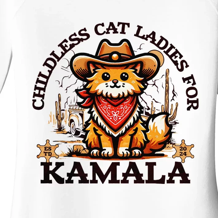 Childless Cat Lady For Kamala President 2024 Campaign Women's Perfect Tri Tunic Long Sleeve Shirt