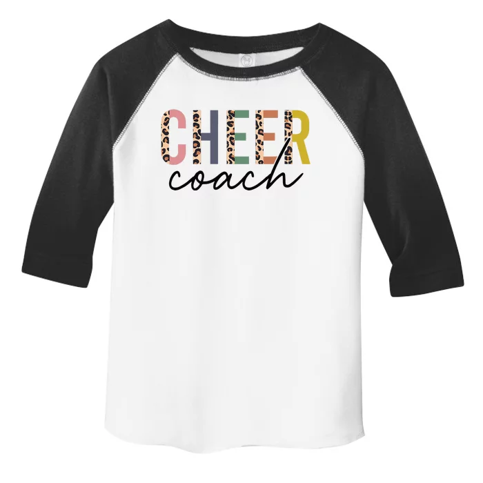 Cheer Coach Leopard Cheerleading Props Mother's Day Toddler Fine Jersey T-Shirt