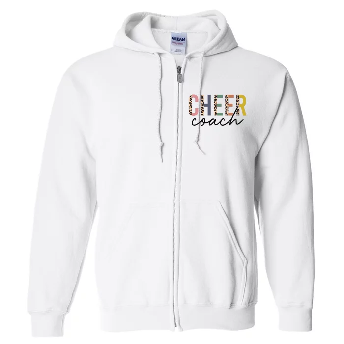 Cheer Coach Leopard Cheerleading Props Mother's Day Full Zip Hoodie