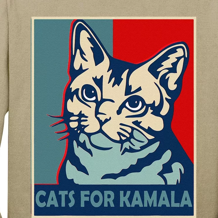 Childless Cat Lady Is Voting Kamala Harris President 2024 Tall Long Sleeve T-Shirt