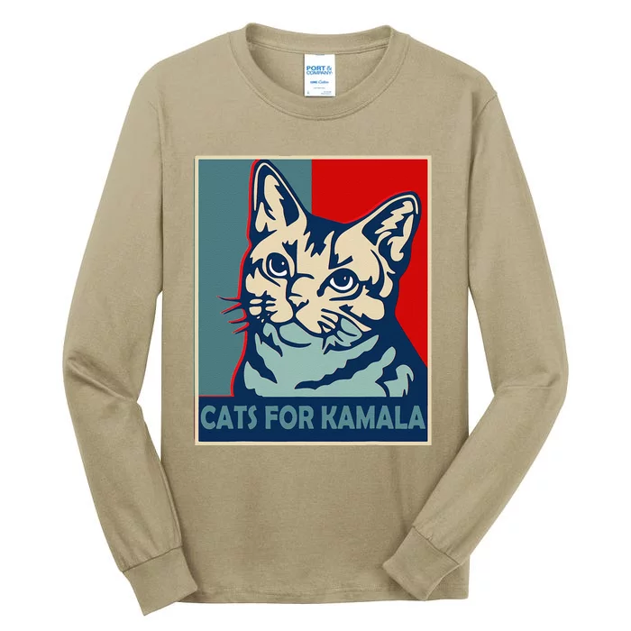 Childless Cat Lady Is Voting Kamala Harris President 2024 Tall Long Sleeve T-Shirt