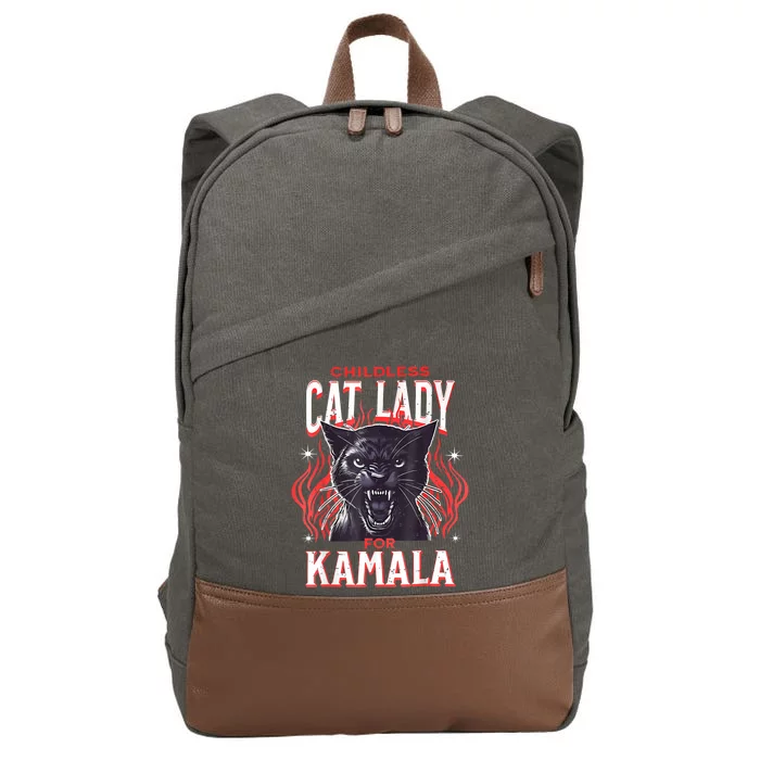 Childless Cat Ladies Against Fascism Cotton Canvas Backpack