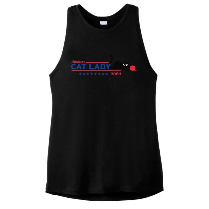 Childless Cat Lady Voting Election 2024 Usa Gift Ladies Tri-Blend Wicking Tank