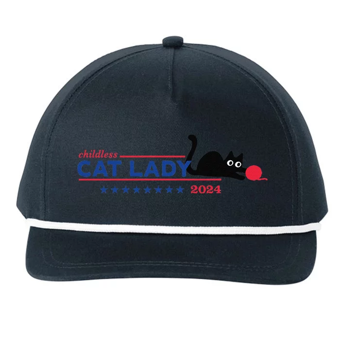 Childless Cat Lady Voting Election 2024 Usa Gift Snapback Five-Panel Rope Hat