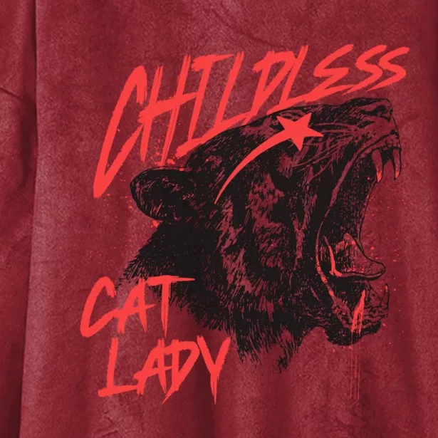 Childless Cat Lady Hooded Wearable Blanket