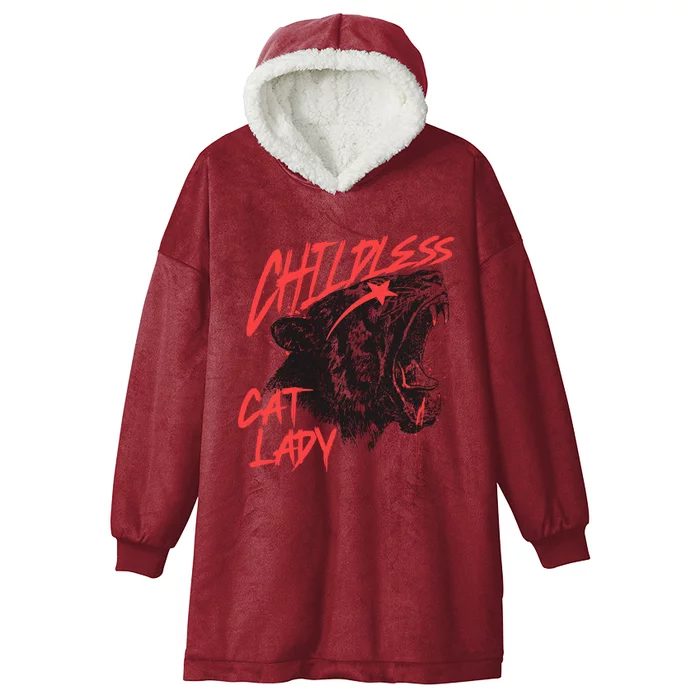 Childless Cat Lady Hooded Wearable Blanket