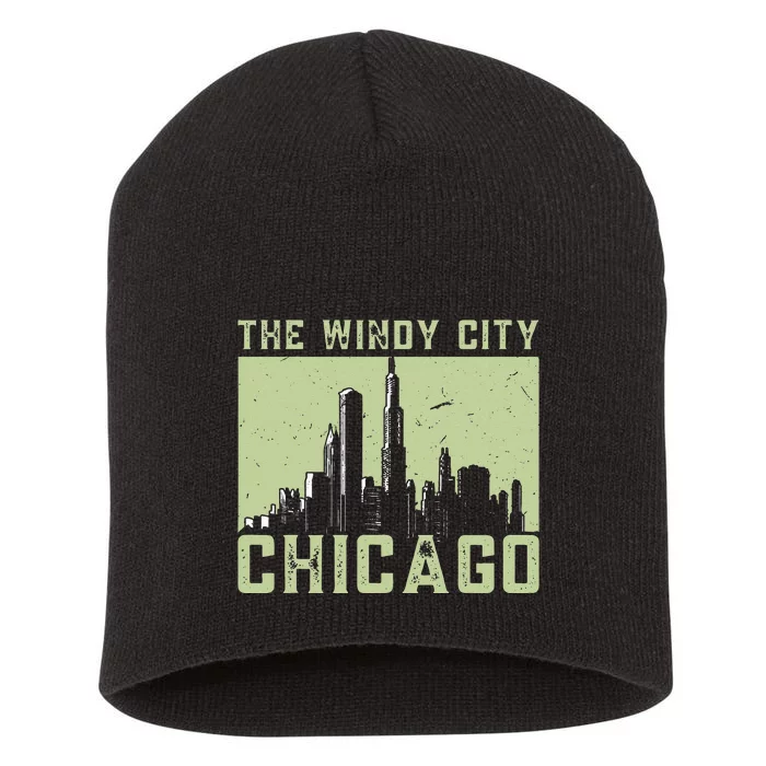 Chicago City Lover The Windy City Chicago Short Acrylic Beanie