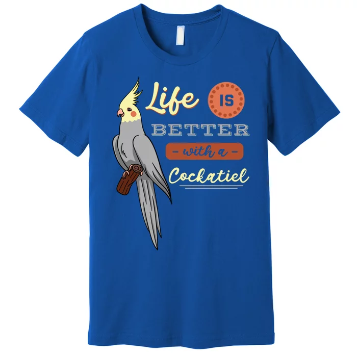 Cockatiel Cockatoo Lutino Quarrion Parrot Tiel Weiro Bird Great Gift Premium T-Shirt