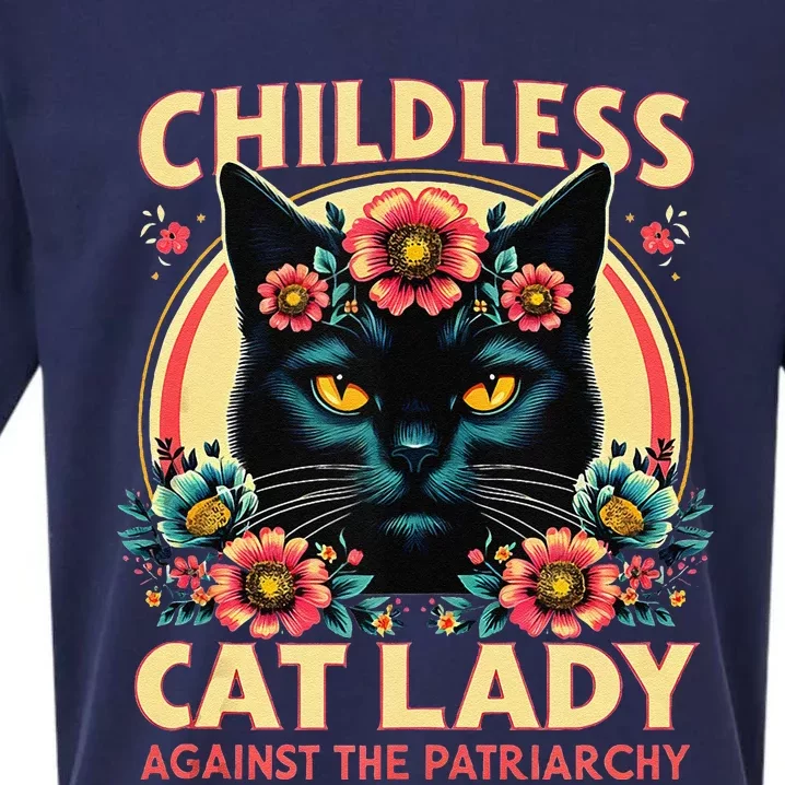 Childless Cat Ladies Against Patriarchy Us Election Day 2024 Sueded Cloud Jersey T-Shirt