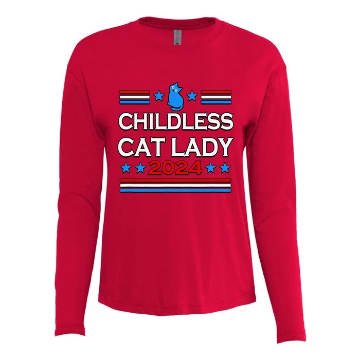 Childless Cat Lady 2024 Womens Cotton Relaxed Long Sleeve T-Shirt