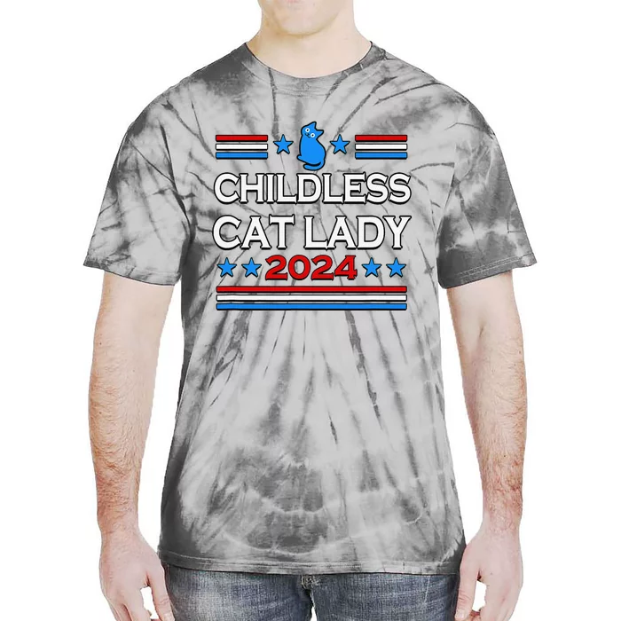 Childless Cat Lady 2024 Tie-Dye T-Shirt