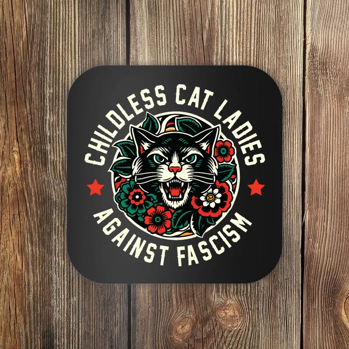 Childless Cat Ladies Against Fascism Coaster