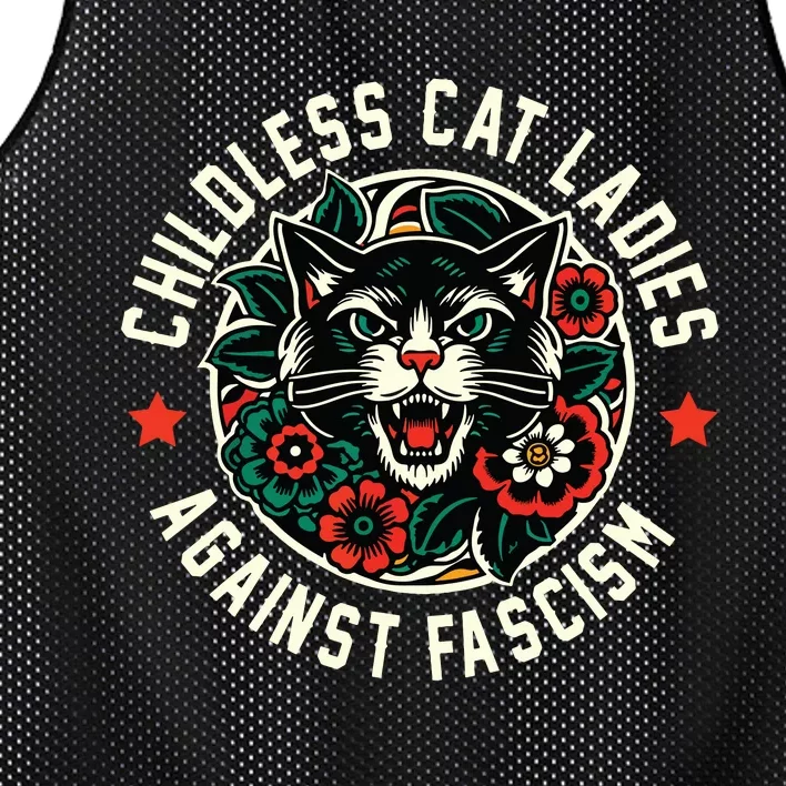 Childless Cat Ladies Against Fascism Mesh Reversible Basketball Jersey Tank