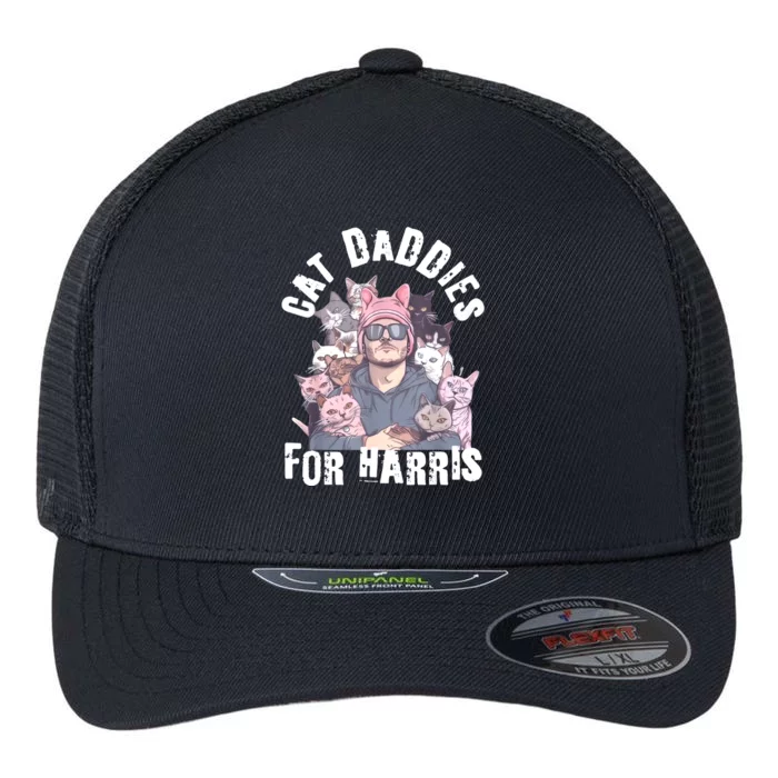 Childless Cat Lady Kamala Cat Dad Flexfit Unipanel Trucker Cap