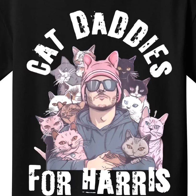 Childless Cat Lady Kamala Cat Dad Kids T-Shirt