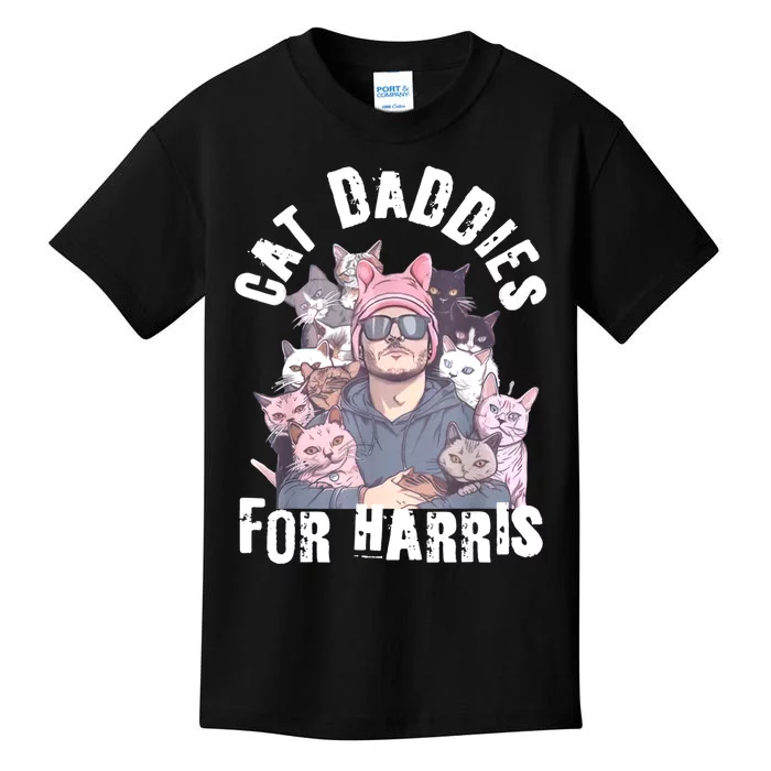 Childless Cat Lady Kamala Cat Dad Kids T-Shirt