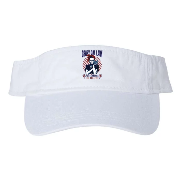 Crazy Cat Lady For Kamala 2024 Valucap Bio-Washed Visor