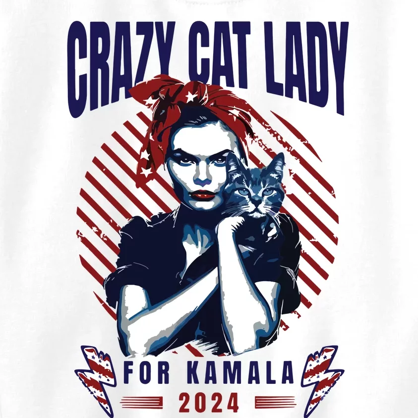 Crazy Cat Lady For Kamala 2024 Kids Sweatshirt