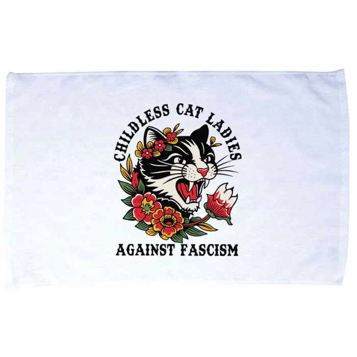 Childless Cat Ladies Against Fascism Feminist Microfiber Hand Towel