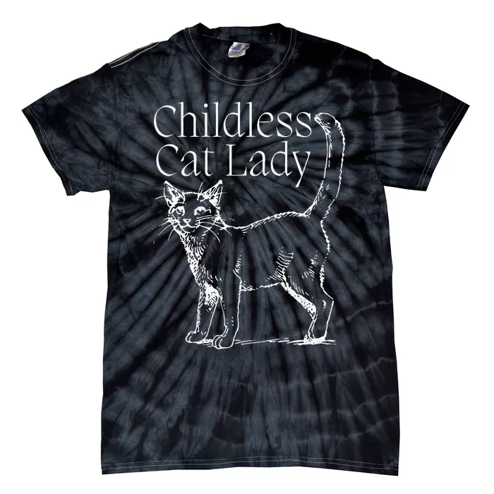 Childless Cat Lady Kamala 2024 Gift Tie-Dye T-Shirt