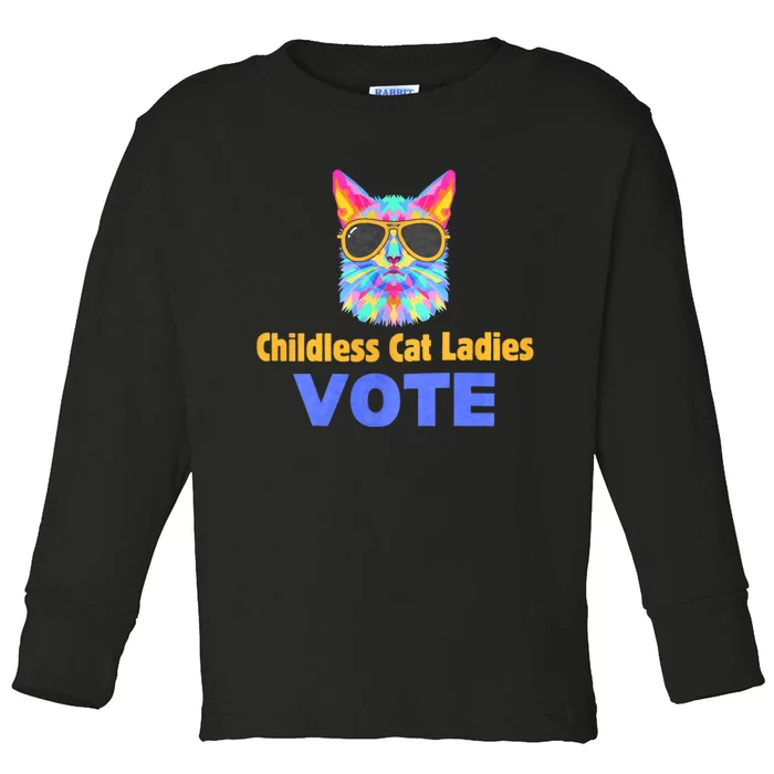 Childless Cat Ladies Vote Blue Toddler Long Sleeve Shirt