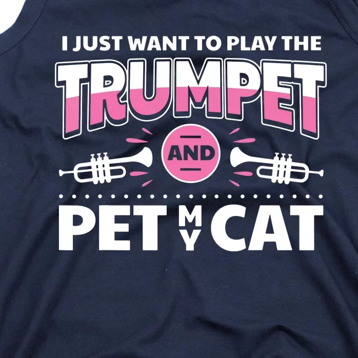 Cute Cat Lover Trumpet Player Saying Trumpeter Tank Top