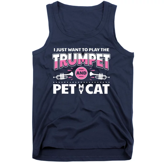 Cute Cat Lover Trumpet Player Saying Trumpeter Tank Top