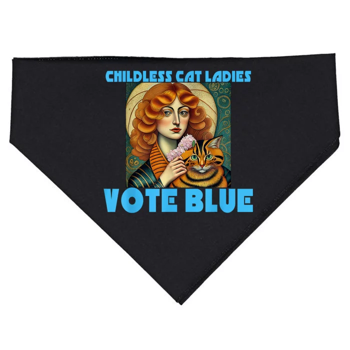 Childless Cat Ladies Vote Blue USA-Made Doggie Bandana