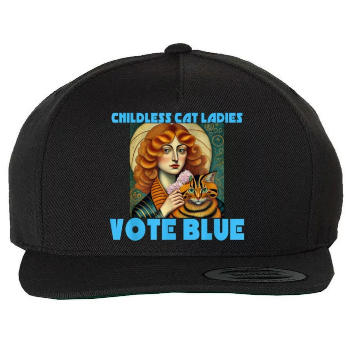 Childless Cat Ladies Vote Blue Wool Snapback Cap