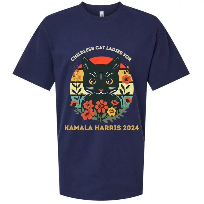 Childless Cat Ladies For Kamala Harris 2024 Election Sueded Cloud Jersey T-Shirt