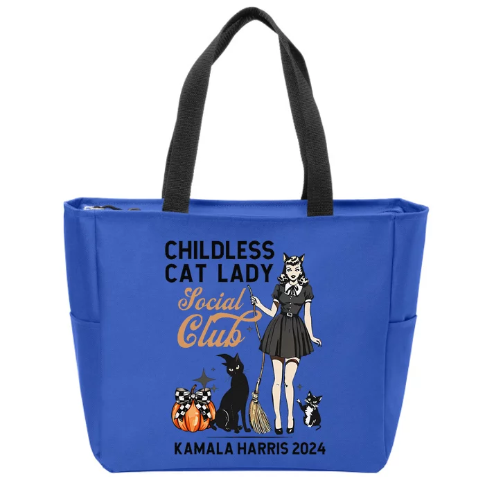 Childless Cat Lady Vote Halloween Witches Feminist Kamala Zip Tote Bag