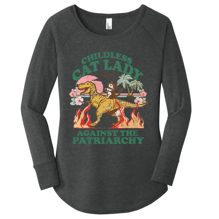 Childless Cat Lady Against The Patriarchy Kamala Harris 2024 Women's Perfect Tri Tunic Long Sleeve Shirt