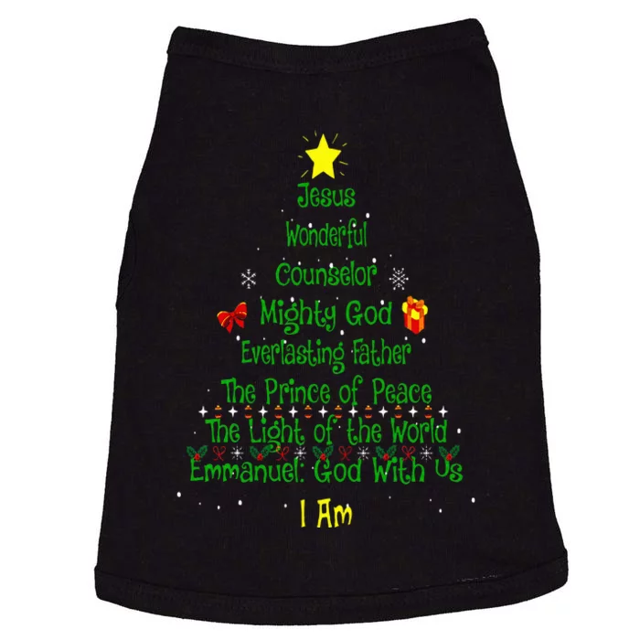 Christian Christmas Lover Bible Names of Jesus Tree Xmas Doggie Tank