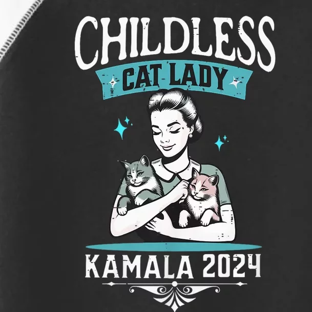 Childless Cat Lady For Kamala Harris 2024 Election President Toddler Fine Jersey T-Shirt