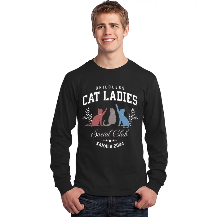 Childless Cat Ladies Kamala 2024 Election President Women Long Sleeve Shirt