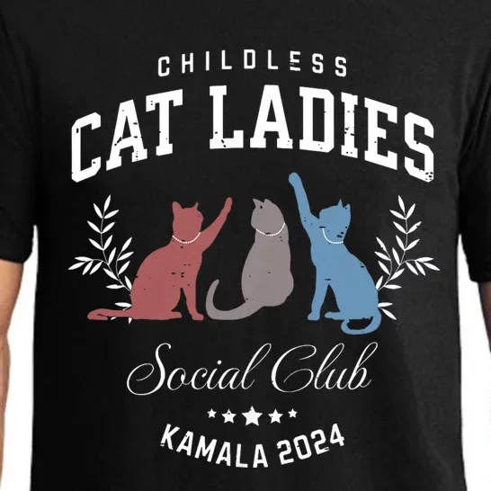 Childless Cat Ladies Kamala 2024 Election President Women Pajama Set