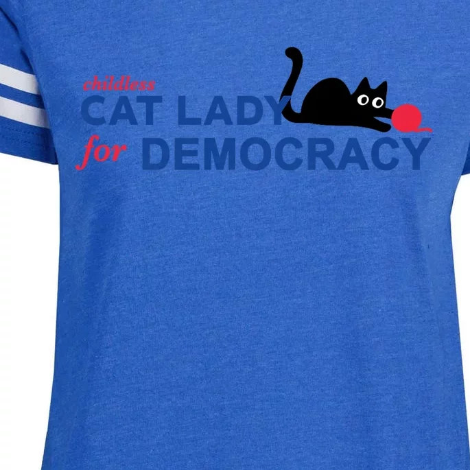 Childless Cat Lady For Democracy Voting Election 2024 Usa Enza Ladies Jersey Football T-Shirt