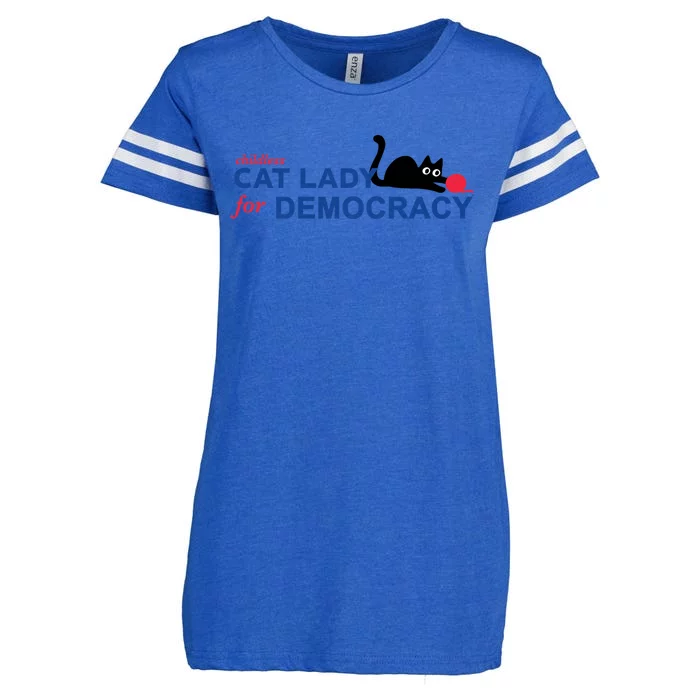 Childless Cat Lady For Democracy Voting Election 2024 Usa Enza Ladies Jersey Football T-Shirt