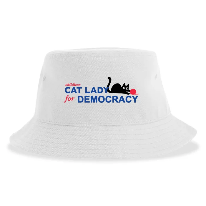 Childless Cat Lady For Democracy Voting Election 2024 Usa Sustainable Bucket Hat