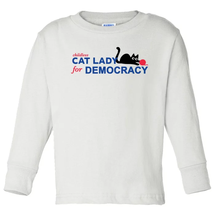 Childless Cat Lady For Democracy Voting Election 2024 Usa Toddler Long Sleeve Shirt